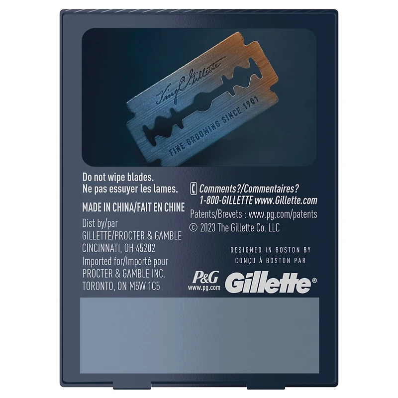 King C. Gillette Double-Edge Safety Razor Refill blades for better control, 10 count