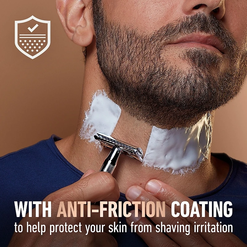 King C. Gillette Double Edge Safety Razor Handle and 5 stainless-steel blades with anti-friction coating