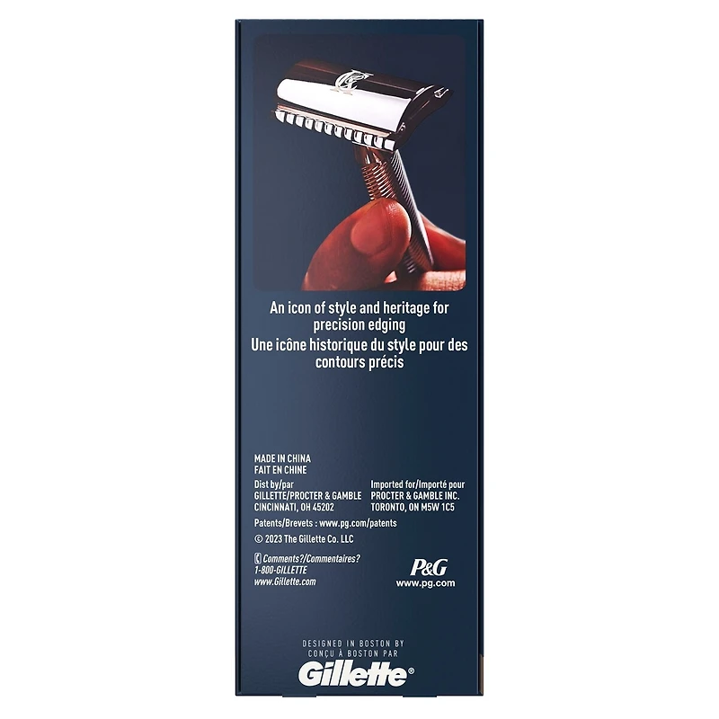 King C. Gillette Double Edge Safety Razor Handle and 5 stainless-steel blades with anti-friction coating
