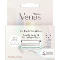 Gillette Venus for Pubic Hair and Skin, Women's Razor Blades, 4 Refills