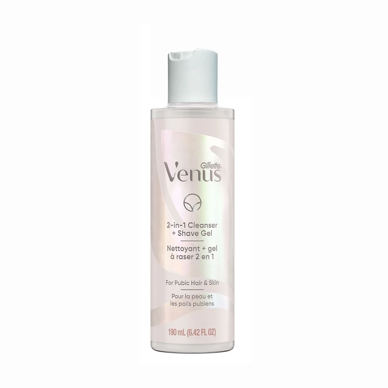 Gillette Venus for Pubic Hair and Skin, 2-in-1 Cleanser + Shave Gel, 6.4 oz