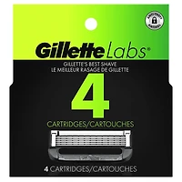 Razor Blade Refills, Compatible with GilletteLabs with Exfoliating Bar and Heated Razor, 4 Refills