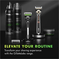 Cartouches de rechange de rasoir GilletteLabs, compatibles avec GilletteLabs avec barre exfoliante et avec le rasoir chauffant, 4 cartouches