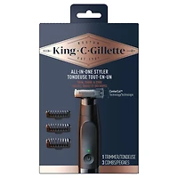 Tondeuse tout-en-un King C. Gillette avec la nouvelle technologie CenterCut pour une efficacité et une proximité optimales, une conception sans fil et un rasage facile et rapide