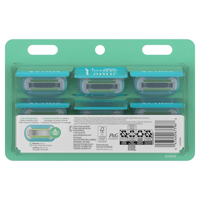 Gillette Venus Extra Smooth Women's Razor Blade Refills, 8 Count