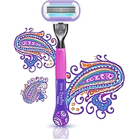 Rasoir Gillette Venus Vera Bradley Doux somptueux pour femmes, manche avec 6 cartouches