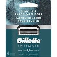 Cartouches de rasoir Gillette Intimate, 4 cartouches de rechange de rasoir, douces et simples d’utilisation, avec bande lubrifiante Lubrastrip