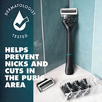 Cartouches de rasoir Gillette Intimate, 4 cartouches de rechange de rasoir, douces et simples d’utilisation, avec bande lubrifiante Lubrastrip