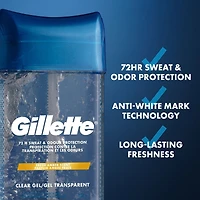 Antisudorifique et désodorisant gel transparent Gillette pour hommes, parfum Ambre fraîche