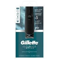 Tondeuse pour poils pubiens Gillette Intimate pour hommes, SkinFirst, étanche, sans fil pour usage sur peau sèche et mouillée, rasoir pour hommes, lames aiguisées à vie