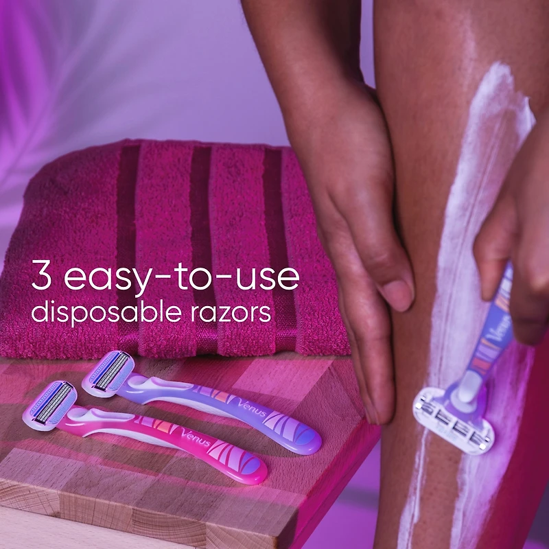 Miami Midnight Smooth Women's Disposable Razors with Aloe