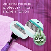 Gillette Venus Miami Midnight Extra Smooth Sensitive Razor Handle, 2 Refills, 1 Shower Hook