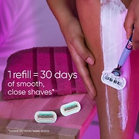 Gillette Venus Miami Midnight Extra Smooth Sensitive Razor Handle, 2 Refills, 1 Shower Hook