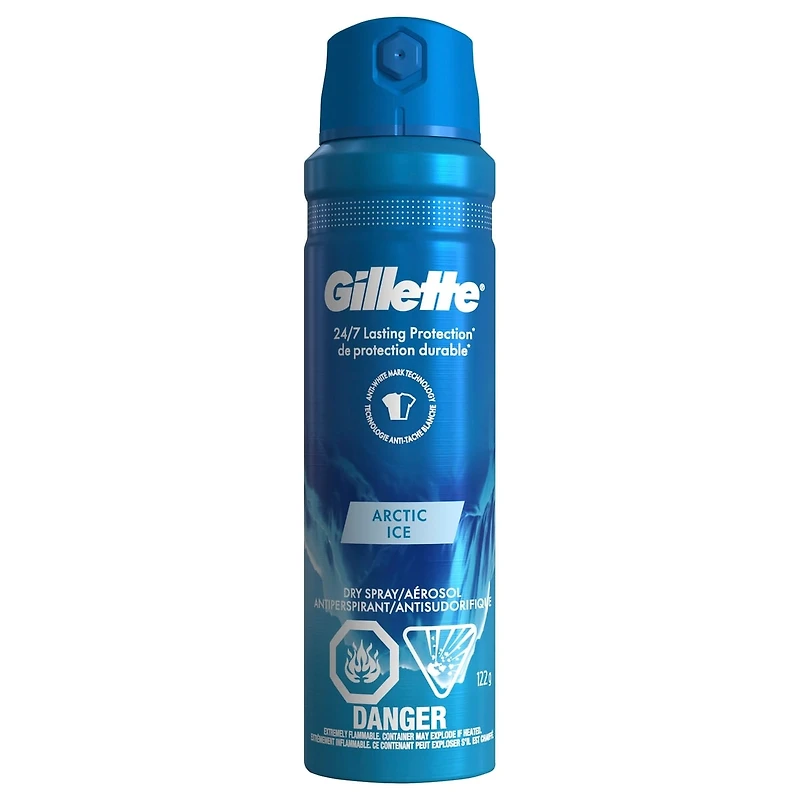Antisudorifique et désodorisant en aérosol Gillette pour hommes, Fraîcheur glaciale