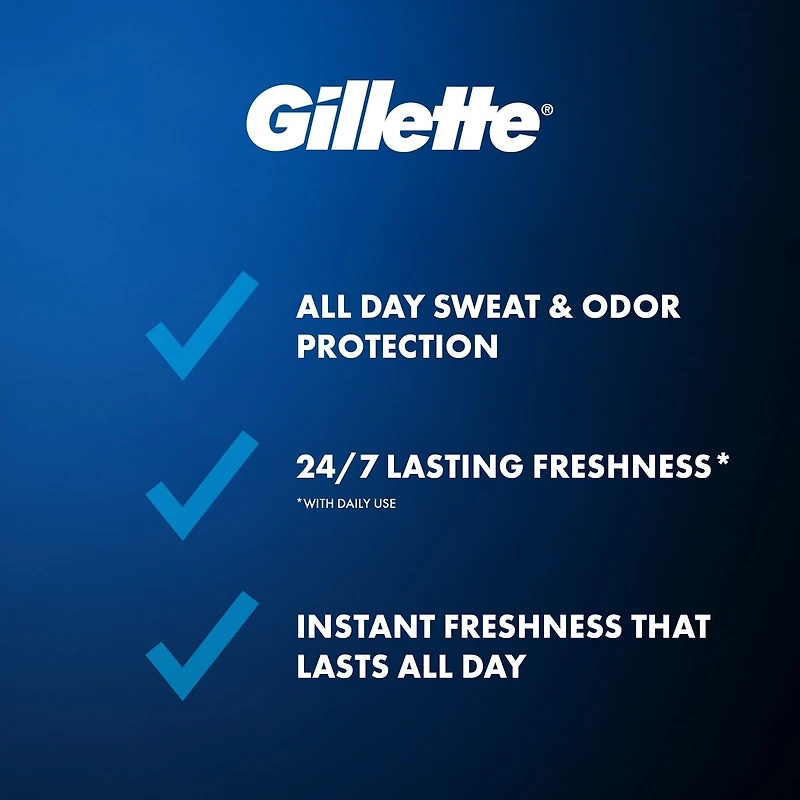 Antisudorifique et désodorisant en aérosol Gillette pour hommes, Fraîcheur glaciale