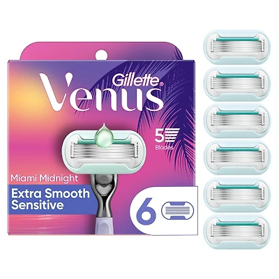 Cartouches de rechange Gillette Venus Minuit à Miami Extra doux Sensible pour femmes, 6 unités