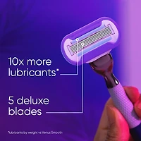 Gillette Venus Miami Midnight Extra Smooth Sensitive Women's Razor Refills, 6 ct