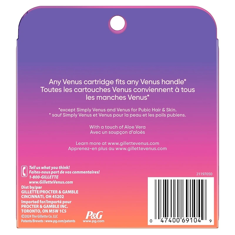 Gillette Venus Miami Midnight Extra Smooth Sensitive Women's Razor Refills, 6 ct