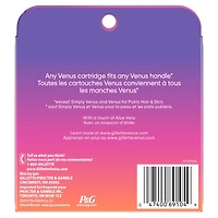 Gillette Venus Miami Midnight Extra Smooth Sensitive Women's Razor Refills, 6 ct