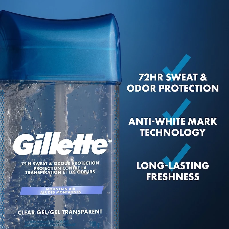 Antisudorifique et désodorisant en gel transparent pour hommes