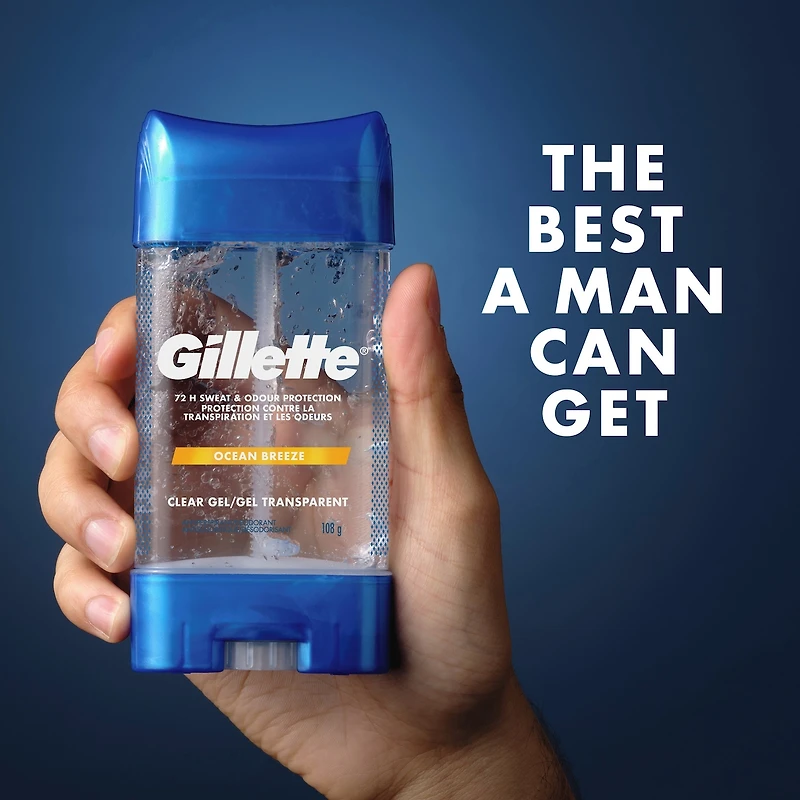 Antisudorifique et désodorisant en gel transparent pour hommes, parfum Brise marine