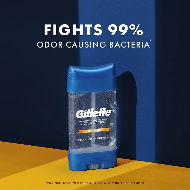 Antisudorifique et désodorisant en gel transparent pour hommes, parfum Brise marine