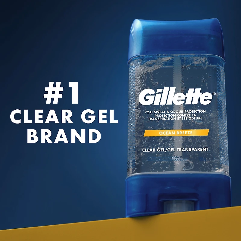 Antisudorifique et désodorisant en gel transparent pour hommes, parfum Brise marine