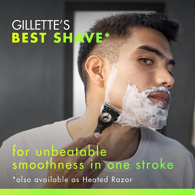 Rasoir Gillette Labs pour hommes avec barre exfoliante, édition noire et dorée, 1 manche, 3 cartouches de rechange, comprend un étui de voyage pour un rangement pratique lors de vos déplacements