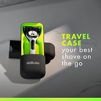 Rasoir Gillette Labs pour hommes avec barre exfoliante, édition blanc vif, 1 manche, 1 cartouche de rechange, 1 étui de voyage