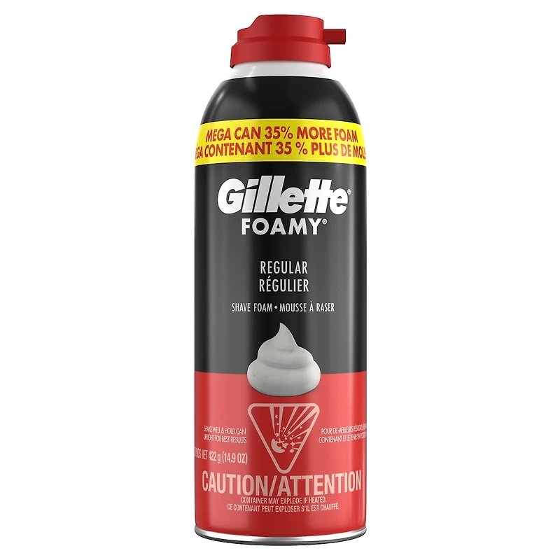 Mousse à raser pour hommes Gillette Foamy originale, parfum Original, 507 g (14,9 oz)