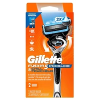 Gillette Fusion5 ProGlide Chill Shaving Razor for Men, 1  Razor Handle, 2 Refills, 2x Cooling Lubrication, FlexBall Handle and Precision Trimmer