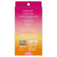 Rasoir Venus GlisseConfort Crépuscule à Miami, 1 rasoir pour femmes, 2 cartouches