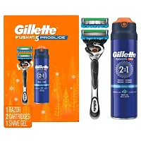 Rasoir  ProGlide pour hommes, 1 manche de rasoir, 2 cartouches de rechange, gel à raser Pro de 198 g (7 oz), cadeaux des Fêtes pour hommes