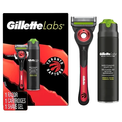 Rasoir pour hommes sous licence officielle des Raptors, 1 manche, 1 cartouche de rechange, 1 gel à raser