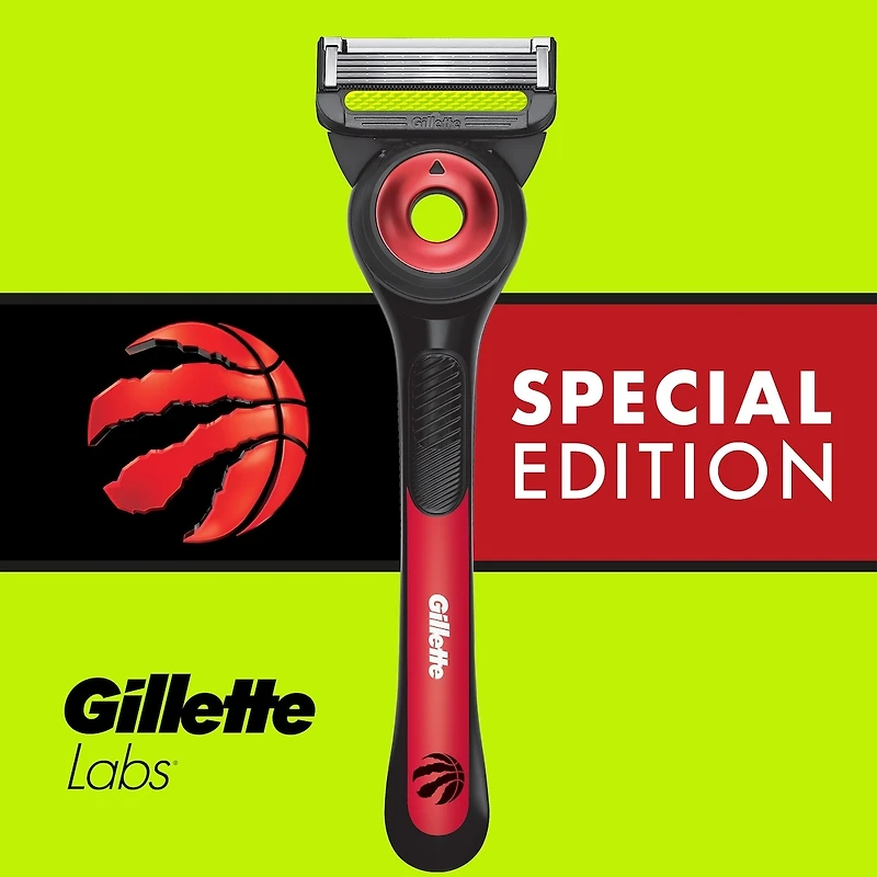 Rasoir pour hommes sous licence officielle des Raptors, 1 manche, 1 cartouche de rechange, 1 gel à raser