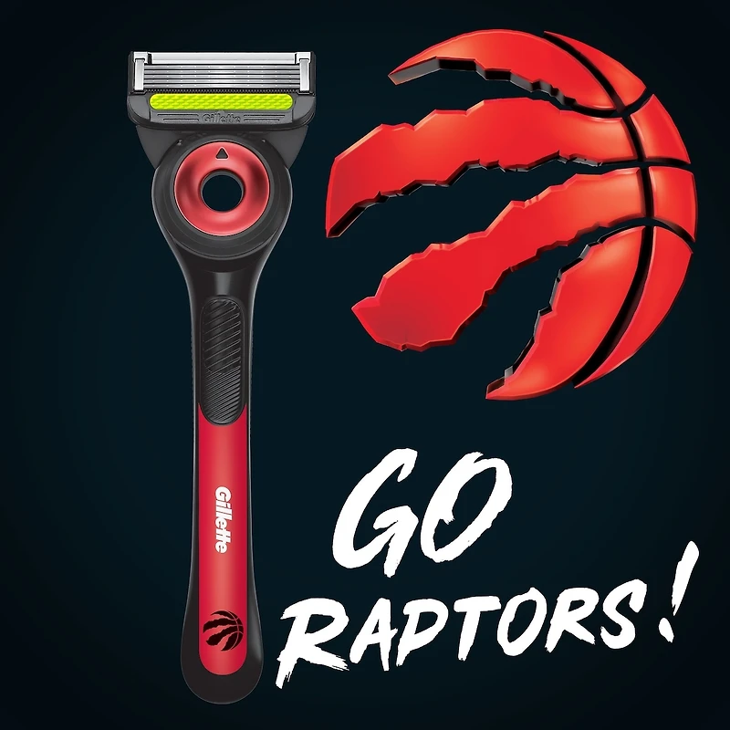 Rasoir pour hommes sous licence officielle des Raptors, 1 manche, 1 cartouche de rechange, 1 gel à raser