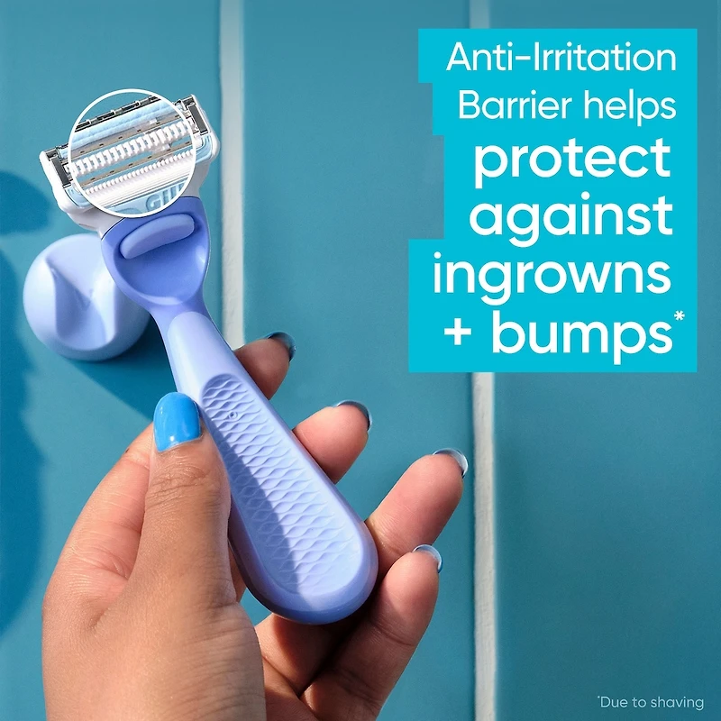 Rasoir pour la peau et les poils pubiens, pour bikini, pour femmes, manche de rasoir et 2 cartouches