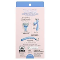 Rasoir pour la peau et les poils pubiens, pour bikini, pour femmes, manche de rasoir et 2 cartouches