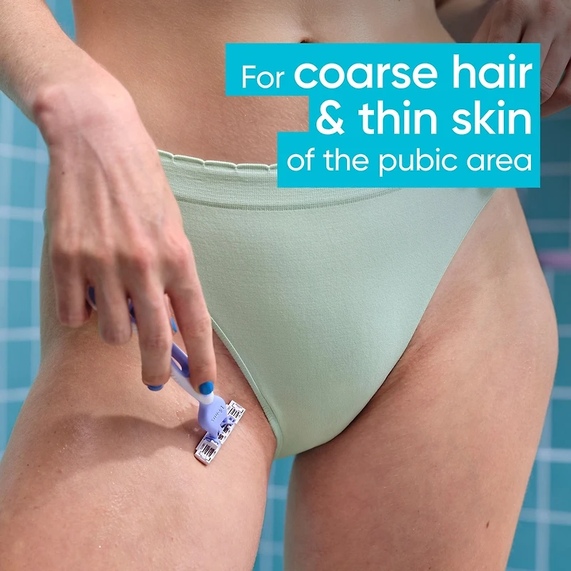Rasoirs jetables  pour la peau et les poils pubiens, pour femmes, 4 u