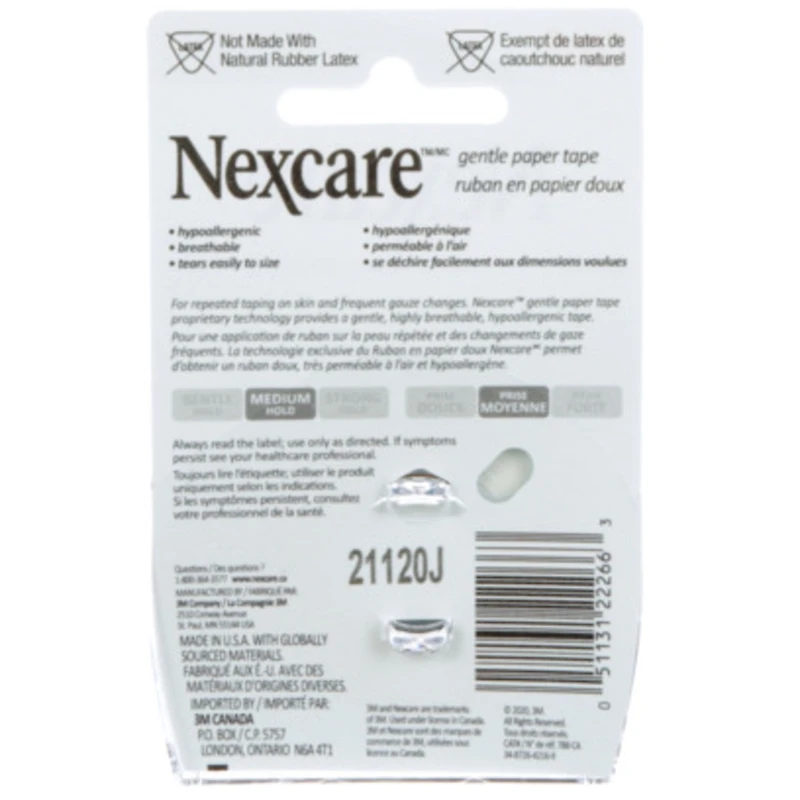 Ruban de premiers soins en papier doux Nexcare(MC), 789