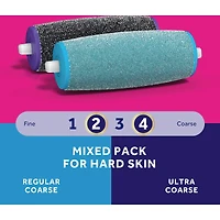 Amopé® Pedi Perfect™ Mixed Pack Roller Heads Ultra Coarse & Regular Coarse, 2 refills