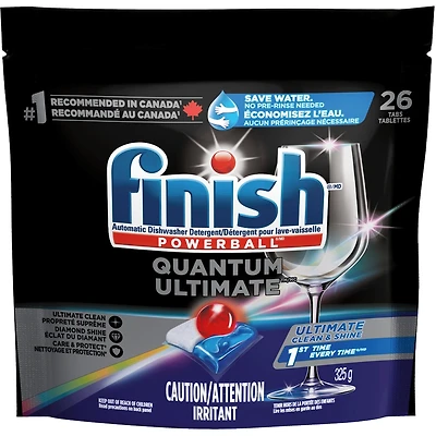 Finish Détergent Pour Lave-Vaisselle, Quantum Ultimate, Fresh, 26 Comprimés