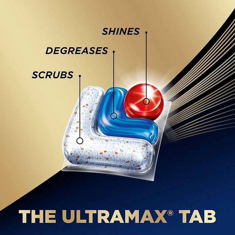 Finish Quantum UltraMax Lot de pastilles de détergent pour lave-vaisselle Diamond Shine, élimine les taches brûlées et séchées pendant 24 heures, pas de pré-rinçage nécessaire