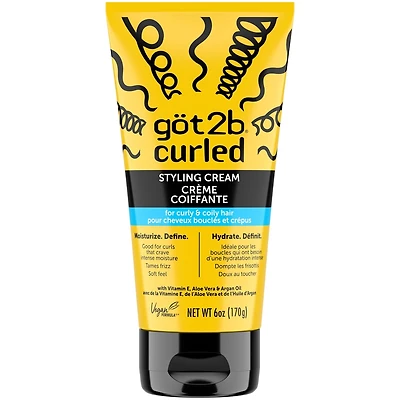 Curled Styling Cream, 170g, for type 3-4 curls, curly & coily hair, good for curls that crave intense moisture, tames frizz, soft feel