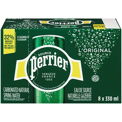 Original Carbonated Natural Spring Water, No Calories, No Sweeteners, No Sodium, Can