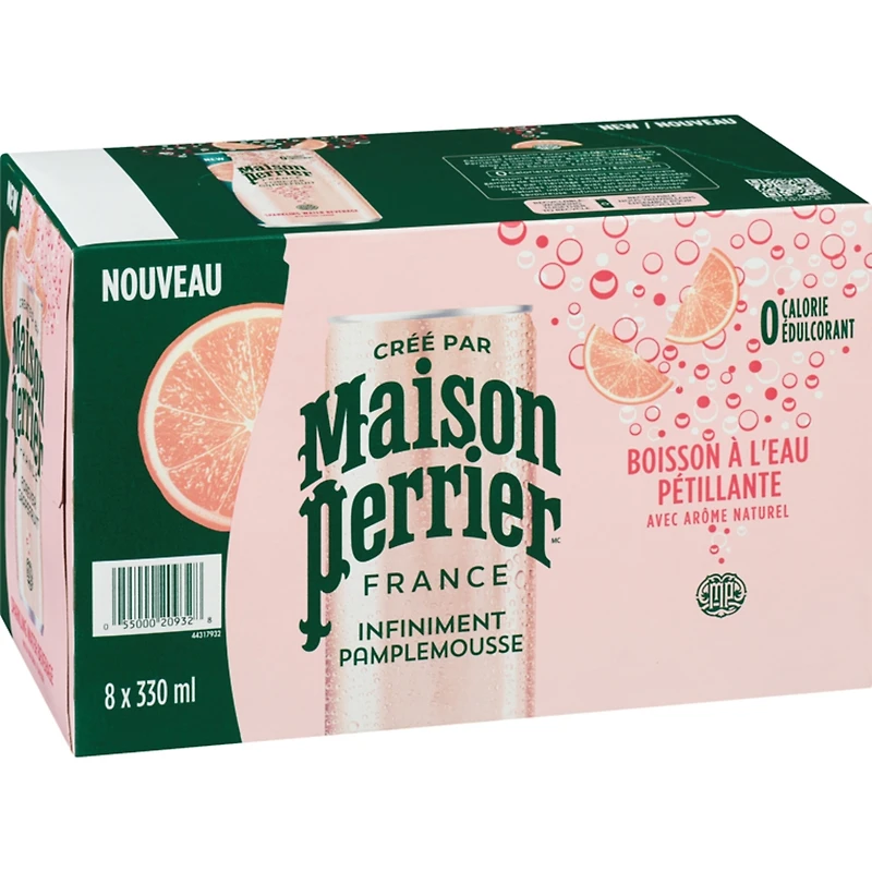 Forever Grapefruit, Sparkling Water Beverage, Natural Grapefruit Flavour, No Calories, No Sweeteners, No Sodium