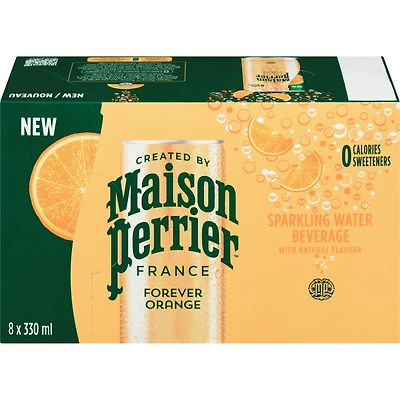 Forever Orange, Sparkling Water Beverage, Natural Orange Flavour, No Calories, No Sweeteners, No Sodium, Sourced & Bottled In France