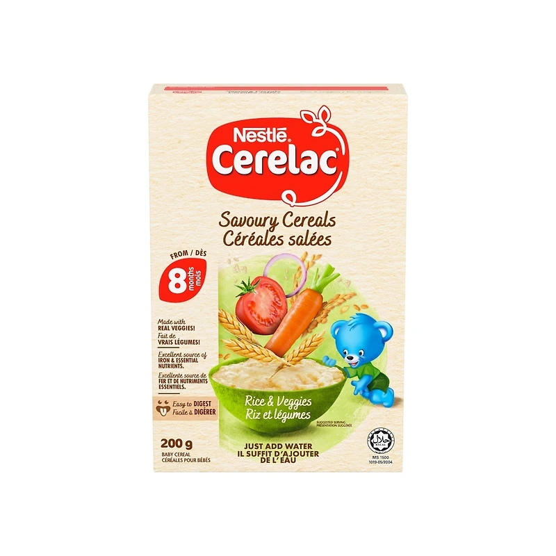 Cerelac Céréales salées Riz et légumes, 8 mois et plus