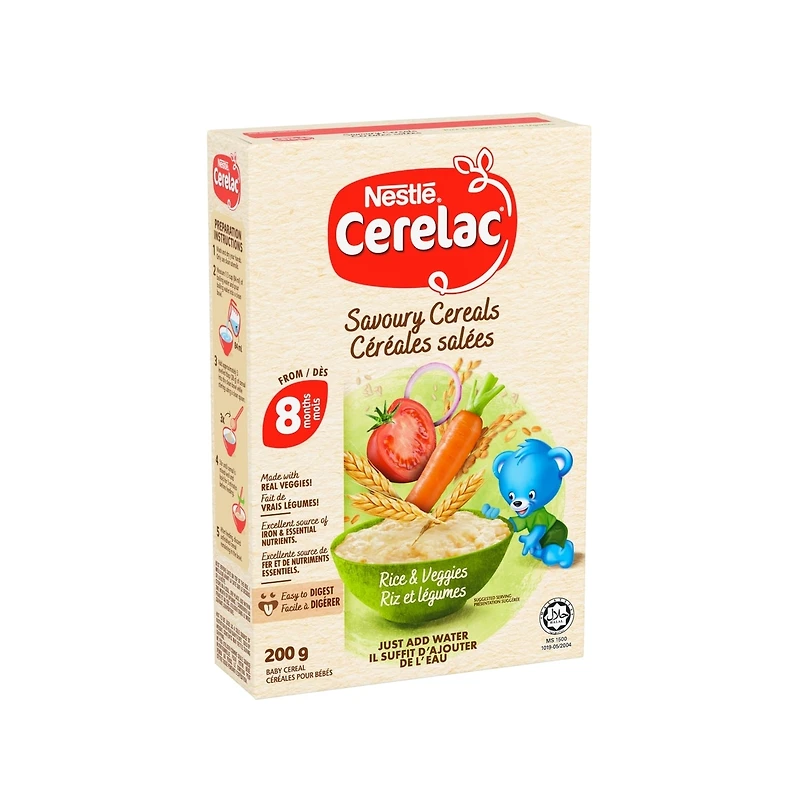 Cerelac Céréales salées Riz et légumes, 8 mois et plus