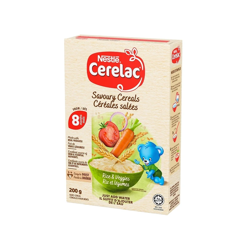 Cerelac Céréales salées Riz et légumes, 8 mois et plus